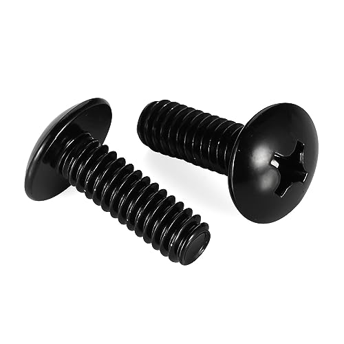 Mellewell #10-24 x 1 Truss Head Machine Screws, Full Thread, 18-8 Stainless Steel, Black Finish, Quantity 50 - color: Black, size: #10-24 x 1"