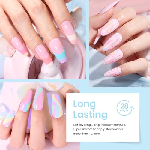 Beetles Gel Nail Polish Set, 23 PCS 20 Colors Pastel Macaron Gel Polish Kit - color: Dreamy Town - 20 Colors (23 Pcs)