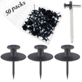 50 PCS Push Pins Picture Hangers Wall Hooks, Double Headed Thumb Tacks for Wall Hangings, Renter Friendly Decor Small Picture Frame Hangers for Drywall Cork Board Home Office Photo Decorations(Black) - style: Black
