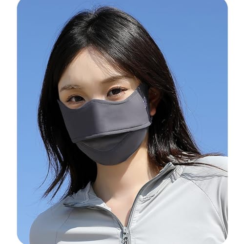 2Pcs UV Face Mask, Sun Masks for Women, Cooling Breathable Face Cover for Outdoors, Washable Reusable - color: Pink, Dark Grey