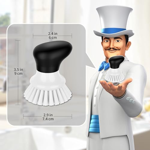 MR.SIGA Dish Scrub Brush, Palm Brush Dish Scrubber, White, Pack of 2 - color: White