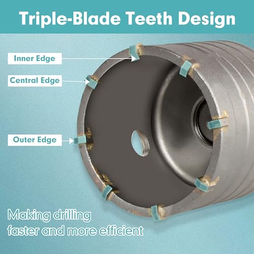 9Pcs Masonry Concrete Hole Saw Kit (30 40 65 80 100 mm) - color: 9Pcs