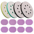 5 Inch Sander Foam Pad (4Pcs) + Ceramic Sanding Discs 80-1000 Grit (40Pcs)