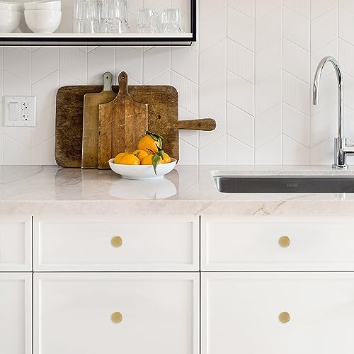 10 Pack Brushed Brass Kitchen Cabinet Knobs Knurled Cabinet Knobs Gold Drawer Knobs Kitchen Cabinet Hardware Handles - color: Brushed Brass, size: Standard
