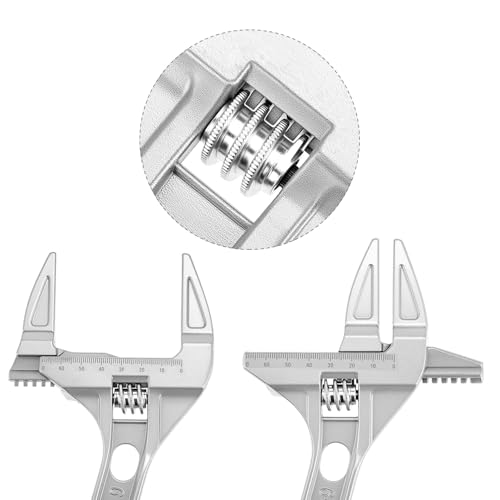 QWORK Adjustable Wrench, 0.24"-2.68" Large Opening Bathroom Spanner, 7.87 Inch Universal Activity Wrench