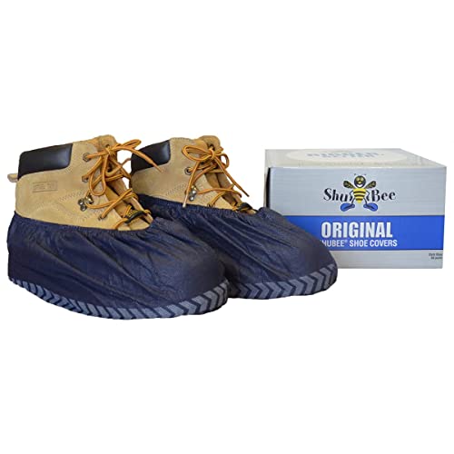 ShuBee Original Disposable, Extra-Large Boot and Shoe Covers, Thicker & Stronger, Durable Protection for Floors - 50 Pairs - color: Dark Blue