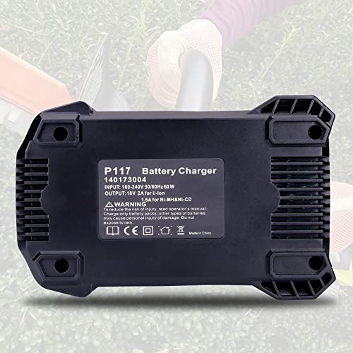 18-Volt P117 Rapid Charger Replace for Ryobi 12V-18V Battery One+ Lithium-Ion/NiCad/NiMh Battery P102 P108 P189 P197 P103 P105 P107 P190 P191 PBP002 PBP005 - size: P117 Rapid