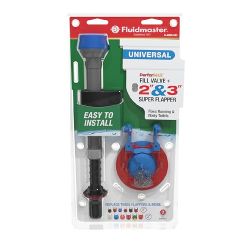 Fluidmaster K-400H-043-T4 Super Kit 2 in, or 3 Flapper and Toilet Fill Valve, Multi