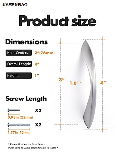 20 Pack Brushed Nickel Cabinet Pulls 3 Inch Arch Twisted Silver Handles Drawer Kitchen Cupboard Bathroom Dresser Cabinet Hardware Zinc Alloy - color: Brushed Nickel, size: 3 Inch Hole Centers
