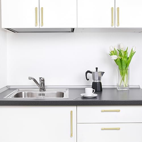10 Pack 5inch(128mm) Brushed Brass Kitchen Cabinet Handles Knurled Cabinet Pulls Gold Drawer Pulls Cabinet Hardware Kitchen Handles Drawer Pulls Dresser Handles - color: Brushed Brass, size: 5" Hole Center