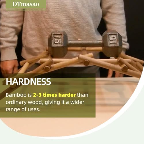 DTmasao 1/4 x 24 Inch 25 PCS Dowel Rods Wood Sticks Wooden Dowel Rods Unfinished Bamboo Sticks - for Crafts,Home Decor, Model Making and DIYers - size: 1/4 x24 Inch
