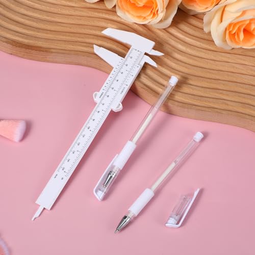 cobee 7 Pcs Brow Mapping Pen Set, Eyebrow Pen with 4 Replacement Refills And 1 Ruler, Eyebrow Mapping Pencil Permanent Makeup Measuring Tool for Artists Eyebrow Skin