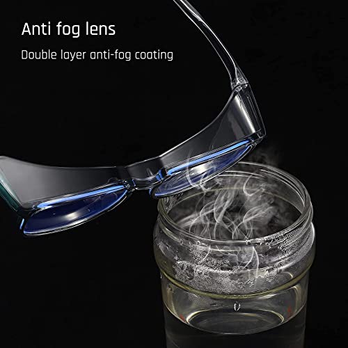MORK&SUKY Safety Glasses, Stylish Goggles With No Fog Lense, Alternatives To Regular Protective Eyewear For Lab and Nursing. - color: Light Blue