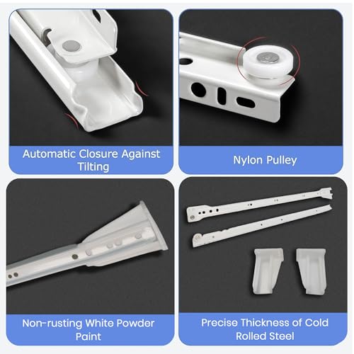 22 Inch Euro Slides, Pack of 2, for Face-Frame and Frameless Cabinets. 75lbs Capacity Cold Rolled Steel, Powder Coated. Choose Length by Drawer Box and not Cabinet Depth. Includes Brackets & Screws - size: 22 Inch
