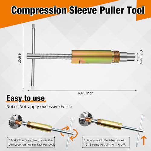 4 Pcs Angle Stop Wrench Kit Plumbing Tool, Olive Ring Removal Tool with Diameter of 1/2", 3/4", Compression Sleeve Puller for 1/2" Compression Fitting, Install Angle Stop Nut(Olive,Black) - size: Black, style: Olive