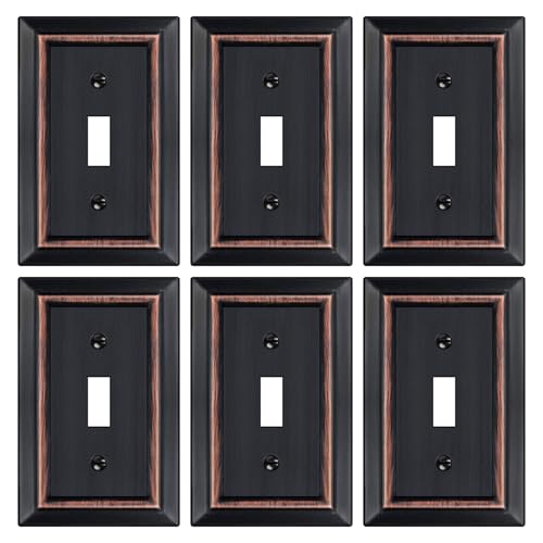 Metal Wall Plate for Light Switch, Applicable to Single Toggle, 6 Pack - size: Single Toggle