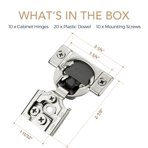 Soft Close Hinges for Kitchen Cabinet Hinges, 5/8 Inch Overlay, 10 Pack - size: 5/8 inch Overlay
