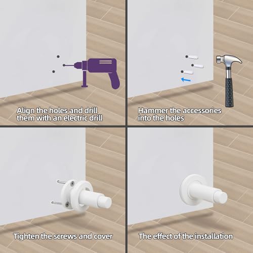 Adjustable Height 304SS Door Stopper, White,1Pack - color: White