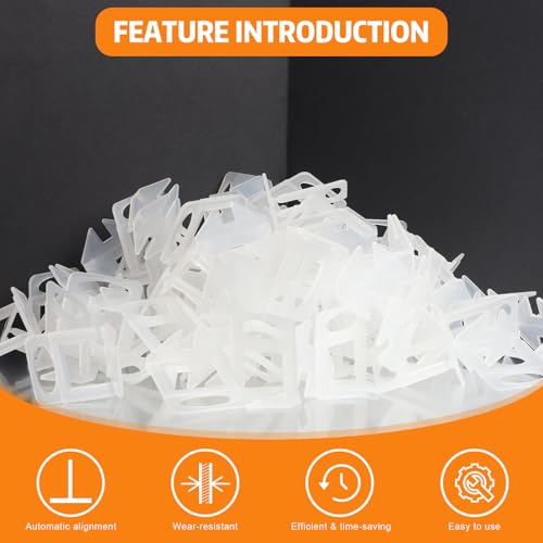 Tile Spacers 2500Pcs Tile Clips 1/16", Tile Leveling System with Hammer - size: 1/16 Inch*2500 Piece