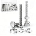 8 Sets 5/16-18 x 2-1/2" Stainless Steel Hex Head Screws Bolts, Flat, Nuts & Lock Washers,Hex Bolts 18-8(304) Full Thread - color: Silver, size: 5/16-18 x 2-1/2"（8 Sets）