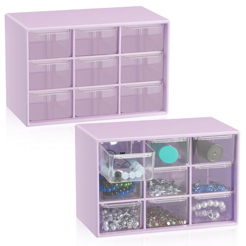 Wenqik 2 Pcs Mini Storage Drawers, Purple - color: Purple