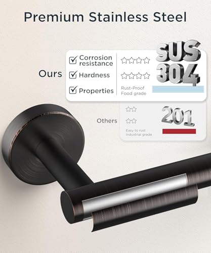 FORIOUS Toilet Paper Holder and Towel Ring Set, Bathroom Accessories Set - color: Oil Rubbed Bronze