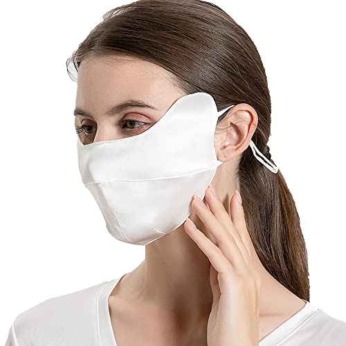 100% Mulberry Silk Lightweight Breathable Face Mouth Mask Cover Sunscreen Wind Against Dust Washed Reusable - color: Color#2