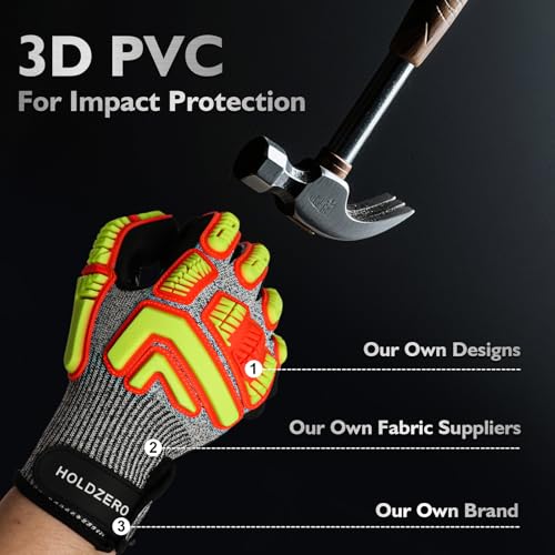 Protective Gloves Cut Resistant A3 Impact Resistant Touchscreen Sandy Nitrile Coating Reinforcement - size: Large