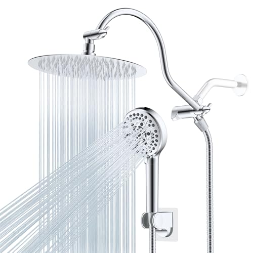 Hibbent All Metal cUPC Certified Shower Head, 10'' Rainfall Shower Head - color: Chrome, style: Round 10''