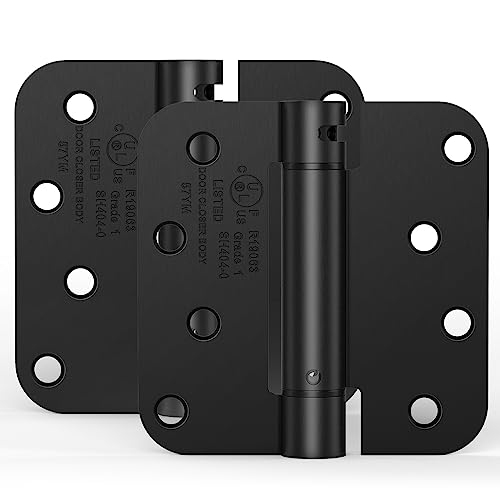 2 Pack 4 Inch Self Closing Door Hinges, Gloss Black - size: 4" (2 Pack)