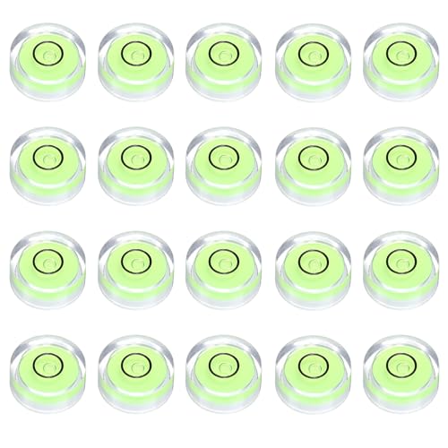 HARFINGTON 20pcs Circular Bubble Spirit Level 15x6mm Mini Round Bubble Spirit Level Little Measuring Layout Tools for TV Industrial Carpentry Picture Frame, Green/Black - color: Green/Black, size: 15x6mm