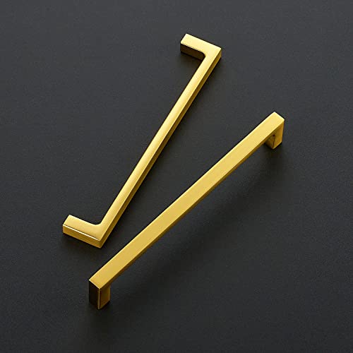 Ravinte Brushed Brass Solid Pulls Cabinet Handles 6-1/4 Inch 10 Pack - size: 6-1/4 Inch Hole Center