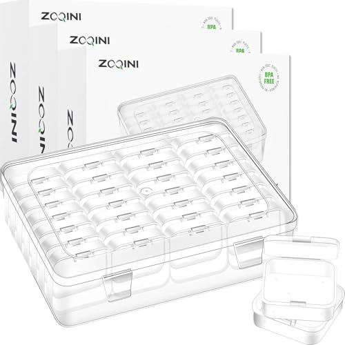 Bead Organizer Box, 84Pcs Small Clear Plastic Storage Containers, 3 Large Craft Organizer Boxes, 3 Sheets Label, Mini Parts Storage Solution for Beading Jewelry Making Diamond Arts Screws Seeds - size: 3 Pack - 84 Pcs (2.16" x 2.16" x 0.78")