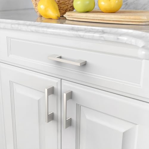 Asidrama 10 Pack 3 Inch(76mm) Brushed Satin Nickel Kitchen Cabinet Handles, Cabinet Pulls Kitchen Cabinet Hardware for Cupboard Drawer Pulls - color: Brushed Satin Nickel, size: 3" Hole Center(76mm), style: 10 Pack