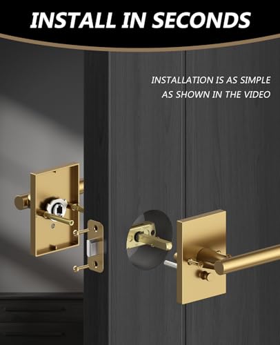 Amerdeco 10 Pack Champagne Bronze Privacy Interior Door Handles - color: Champagne Bronze