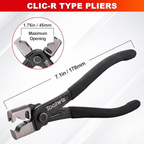 Toolwiz Hose Clamp Pliers Set, 4 Pcs Coolant Radiator Spring Clamp Pliers - size: 4 pcs Hose Clamp Pliers Set