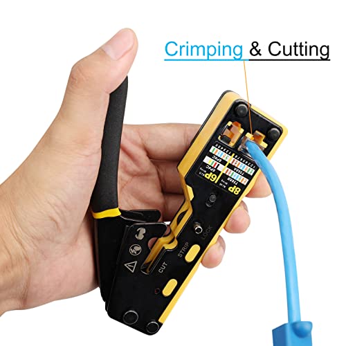 Solsop Pass Through RJ45 Crimp Tool Kit Ethernet Crimper