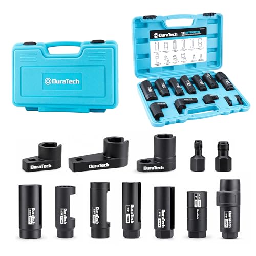 DURATECH 12PCS O2 Oxygen Sensor Socket Set with Storage Case - size: 12pcs