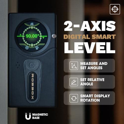 Sennses Pro Device | Dual-Laser Distance Meter | Two-Axis Smart Digital Level | Stud Finder | Precise Measurements w/Smart Features | Dust & Water Resistant IP54 | Robbox App for iOS & Android