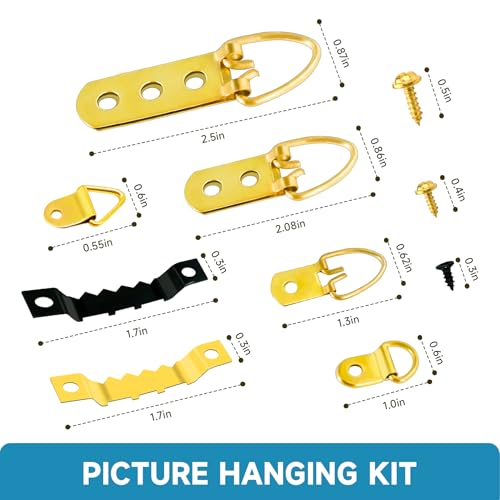 Picture Hanging Kit ,353PCS Picture Hangers Heavy Duty Picture Hanging Hooks with Screws,Sawtooth Hardware for Frames Painting, Art, Photo Mounting