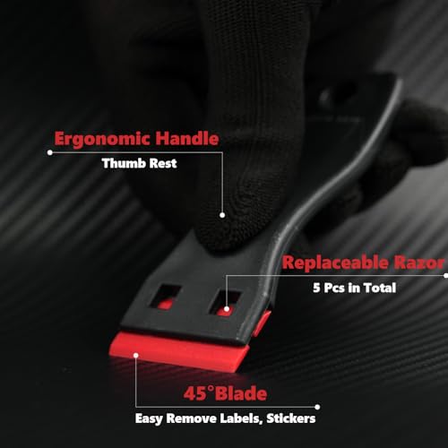 Vinyl Wrap Tool Kit with 2000W Heat Gun, Window Tint, PPF & 7 Detail Tools - color: red&black
