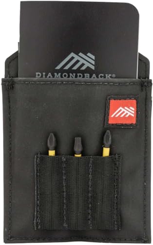 Diamondback Utility Pocket for Tool Belt & Vest - style: Small Tool Pouch with Belt Clip & Bit Index