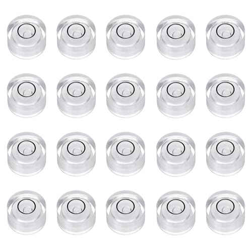 HARFINGTON 20pcs Circular Bubble Spirit Level 12x7mm Mini Round Bubble Spirit Level Little Measuring Layout Tools for TV Industrial Carpentry Picture Frame, White/Black - color: White/Black, size: 12x7mm
