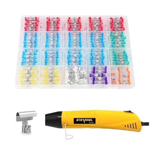 400PCS Solder Seal Wire Connectors with Heat Gun, Solder Stick Wire Connectors Solderstick Waterproof Wire Electrical Connector Kit for Marine (26-6 Gauge) - size: 400 PCS Solder Sticks With Heat Gun