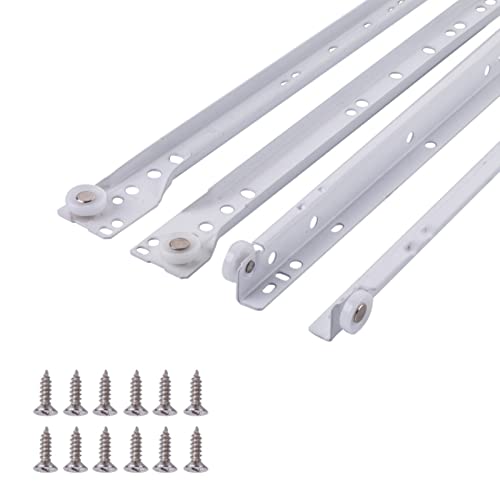 12 in. White Coated Steel Euro Bottom Mount Drawer Slides - size: 12 Inch
