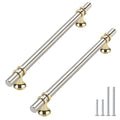 Haliwu 10 Pack 7-1/2 Inch Brushed Nickel and Gold Cabinet Handles | 192mm Hole Center, Solid Aluminum and Zinc Alloy, Kitchen Pulls Hardware for Bathroom Drawer Dresser - color: Brushed nickel&Gold, size: 7-1/2 inch (192mm) hole spacing