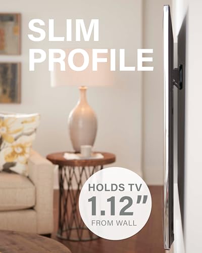 SANUS No Stud TV Wall Mount - Low Profile 22 to 55 inch TV Wall Mount with Easy DIY Install - Includes Built-in Safety Latch, All Hardware & Lateral Shift - size: Small