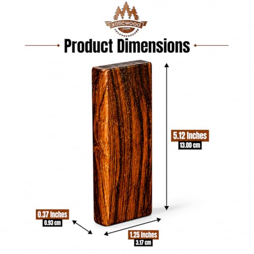 IECAP LLC Ironwood Knife Scales Exotic Wood Knifes Handles — 5.12" x 1.25" x 0.37", 10 Pieces — Natural Wood Handle Material – Blanks Scales Tool Grips for Custom Knives DIY Crafts