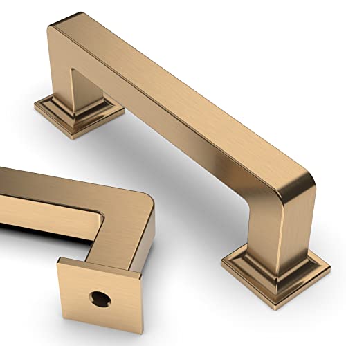 Asidrama 10 Pack 3 inch Champagne Bronze Kitchen Cabinet Handles | Heavy-Duty Solid Zinc, 2 Screw Sizes, 3" Hole Center(76mm), Cupboards, Drawers, Dressers, Furniture, Hardware - color: Champagne Bronze, size: 3" Hole Center(76mm)
