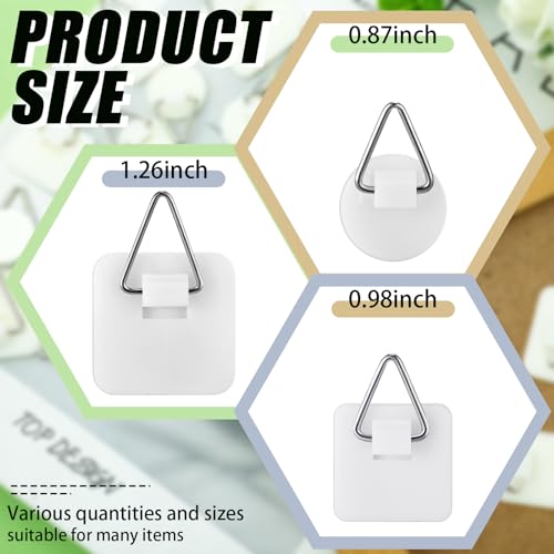 Wenqik 45 Pcs Adhesive Picture Hanger Hanging Hooks, Round, Square - style: Round, Square